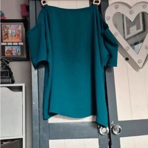 Teal Cold Shoulder Women's Top